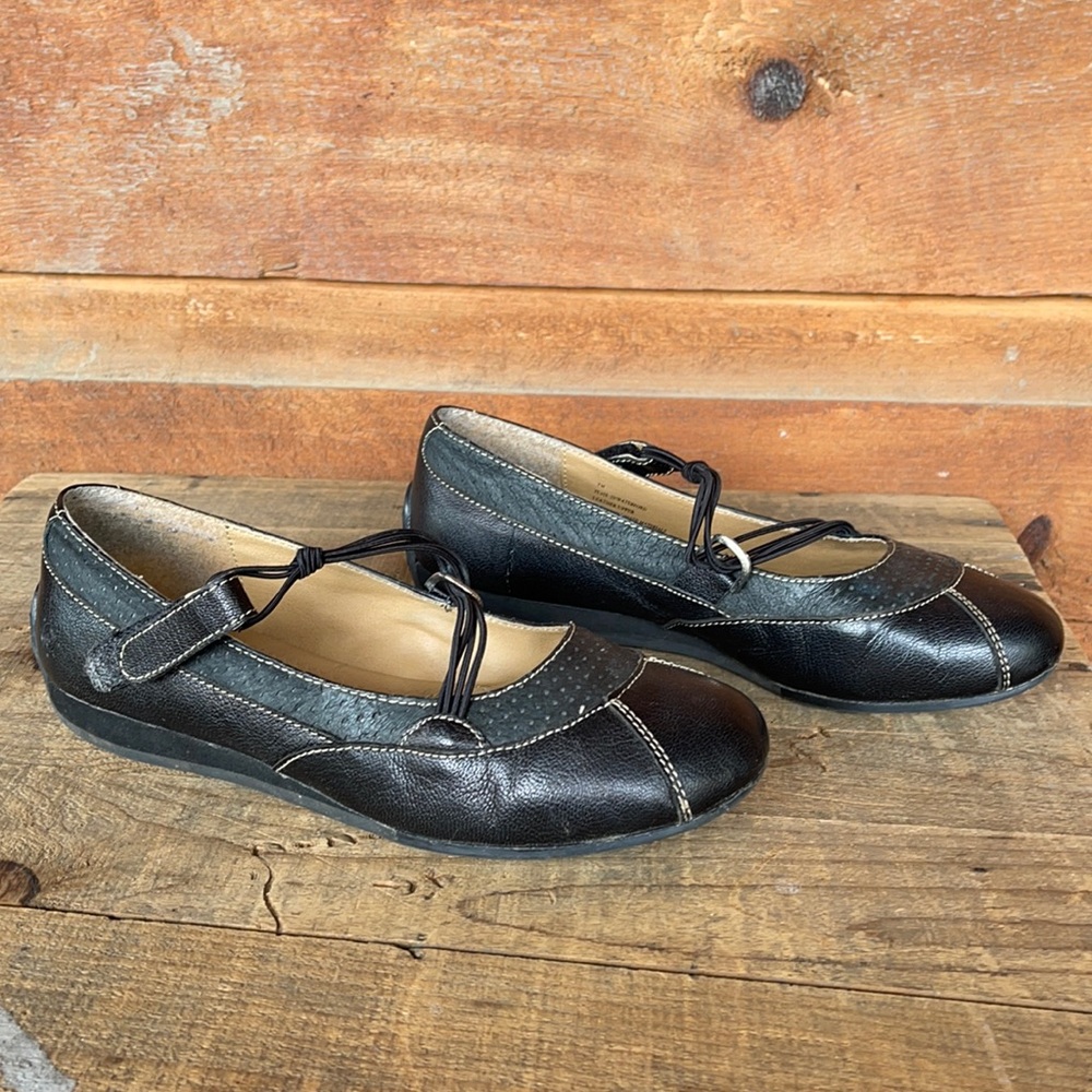 Ruff Hewn Black Leather Driving Loafers Mary Janes